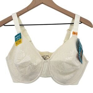 Vanity Fair Full Figure Underwire Minimizer Bra 38DD Coconut White Lace 76080